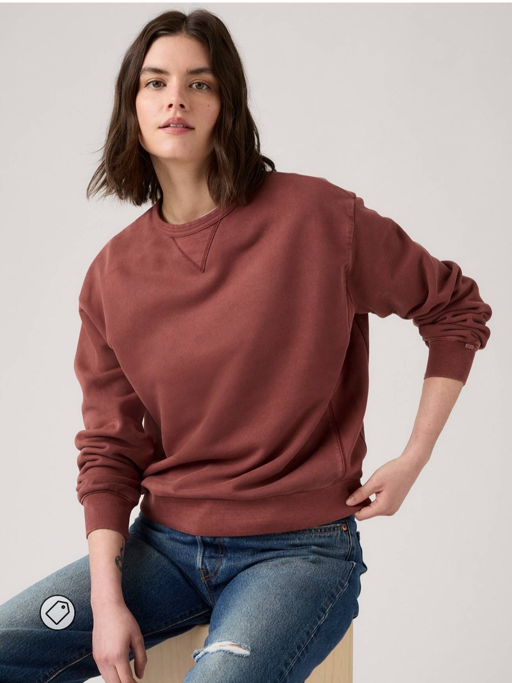 Levi’s heritage crewneck sweater women’s M Andorra Red